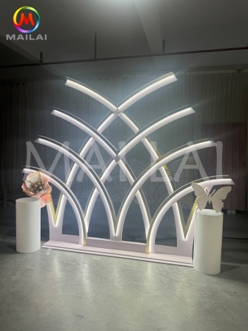 Personalized Flower Shaped Acrylic Wedding Decoration Backdrop Stand Wedding Backdrop for Events Supplies