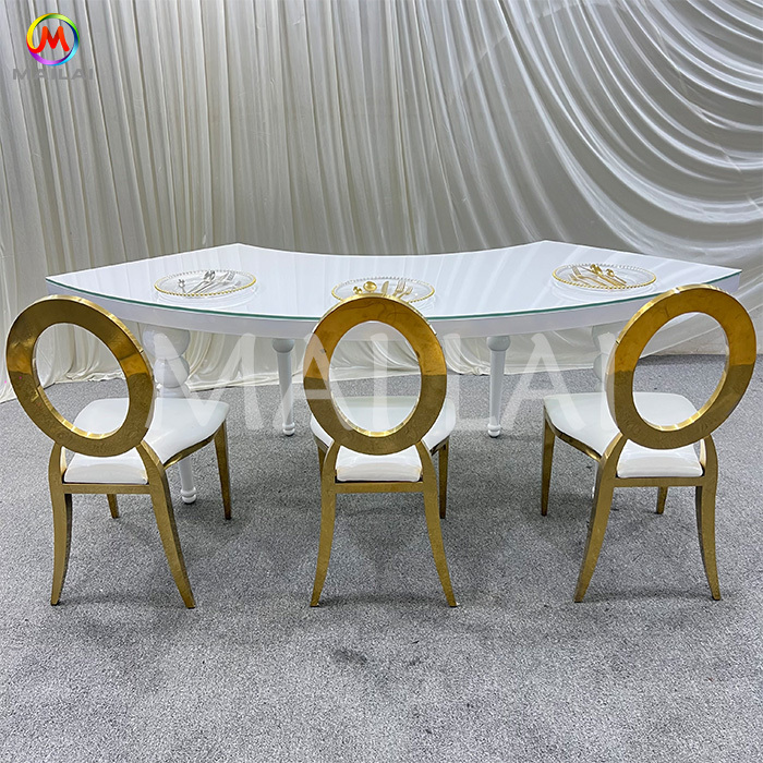 Popular Wedding Events Party Rectangular Luxury White Dining Table