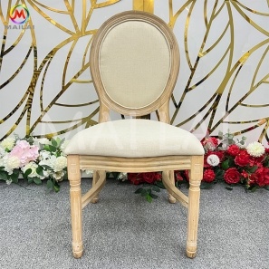 French Oak Dining Chair Antique Solid Wood Round Back Wedding Wooden Chair