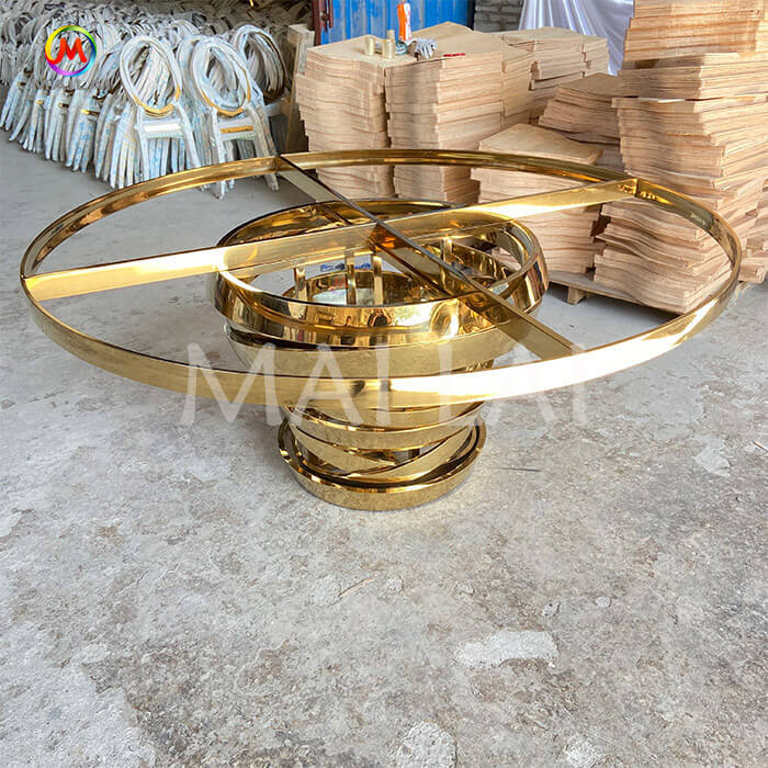 Wedding Event Furniture Round Glass Top  Outdoor Dining Table
