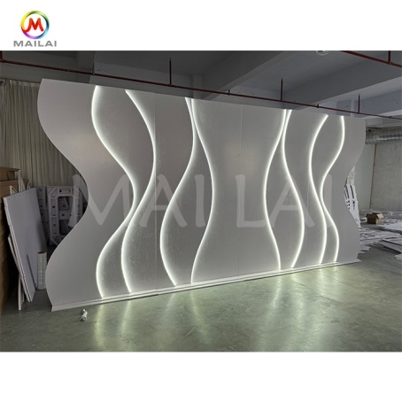 Flexible Acrylic PVC Backdrop Wall Lobby Furniture Wedding Chuppah Stage Curved Backdrop With Led Curtains for Stage Decoration