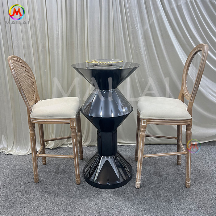 Cheap Factory Wholesale Price Hotel Bar Furniture Gold Stainless Steel Round Bar Table