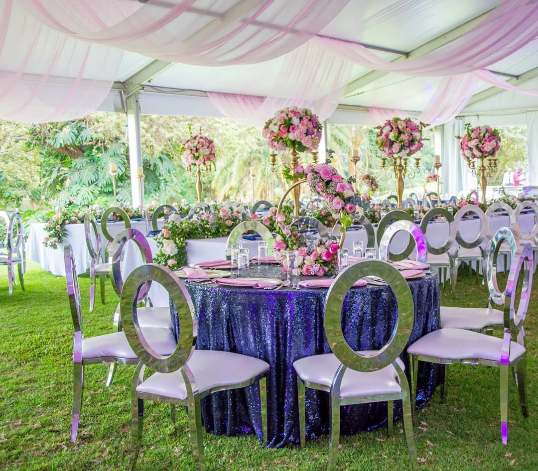 Factory Wedding Party Furniture Wholesale Wedding Gold Nickel Seal Glaze Stainless Steel Dining Chair