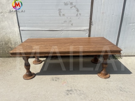 Industrial Antique Design Rustic Wood Farm Table Solid Reclaimed Material with Chinese Modern Style for Hotel Wedding Event