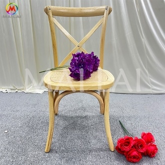 Factory Wholesale Commercial Restaurant Chair Solid Wooden Cross Back Dining Chair Hotel Banquet Party Wedding Event