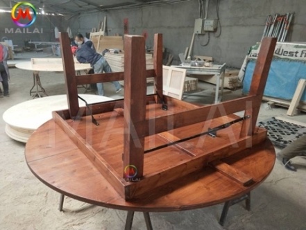 5ft Banquet Round Farmhouse Dining Table Solid Wood Dining Table