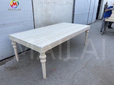 Wedding Rectangle Customized Rustic Wooden Banquet Dining Solid Wood Farm Dining Table