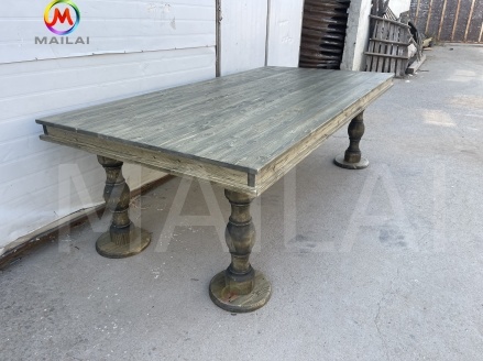 Modern Luxury Rectangular Dining Table Set Solid Pine Antique Design for Farm Events