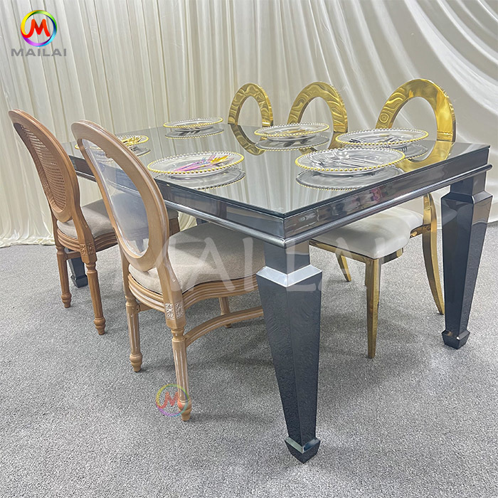 Modern Elegant Design Gold Wedding Banquet Rectangle Table