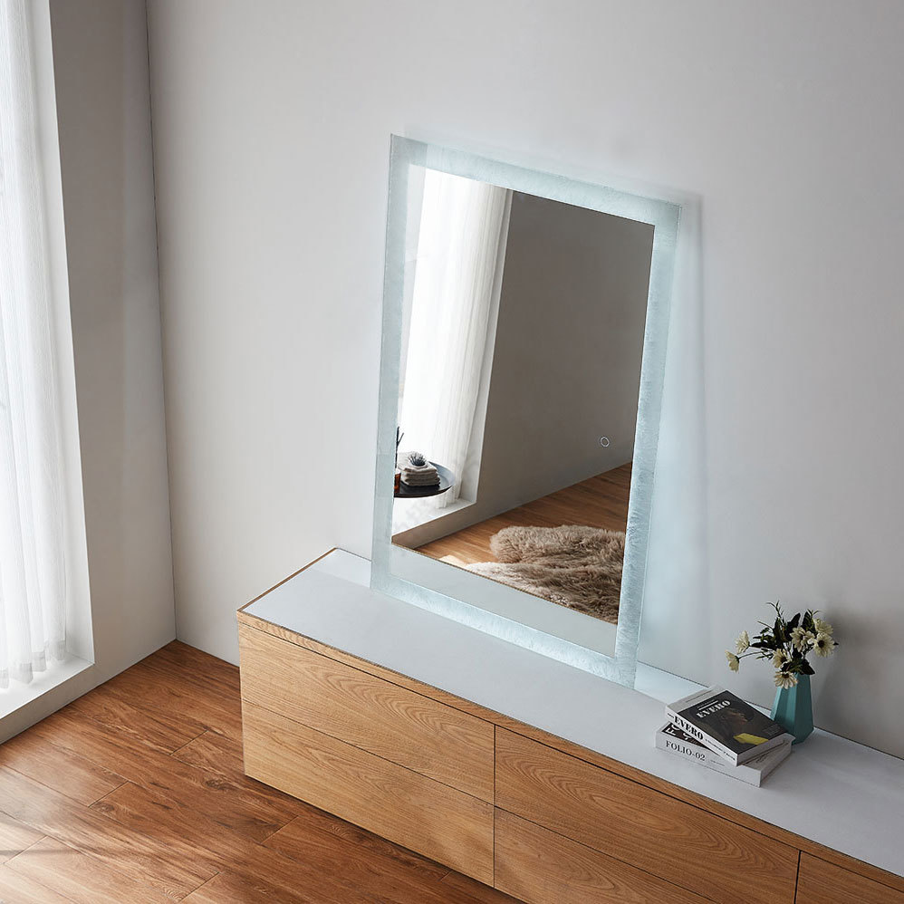 Norhs Ice crack pattern framless bathroom vanity mirror manufacturer