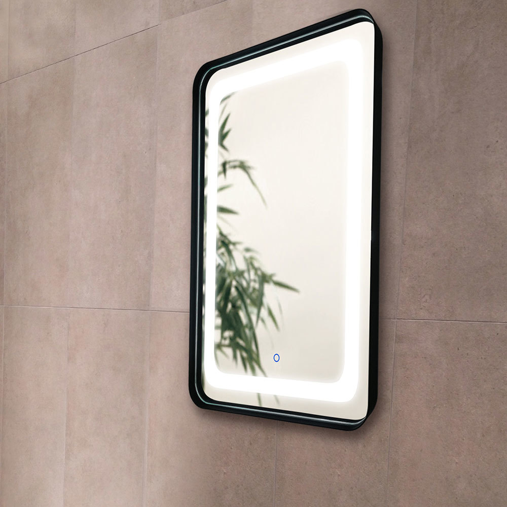 Bathroom wall mounted touch lighted makeup mirror