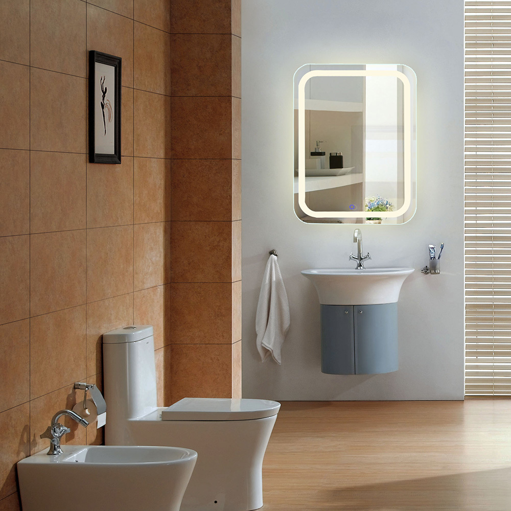 Bathroom custom vanity wash basin mirror with lights