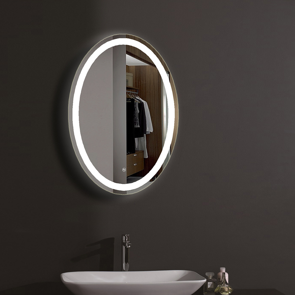 Wholesale oval bathroom salon cosmetic mirror with lights
