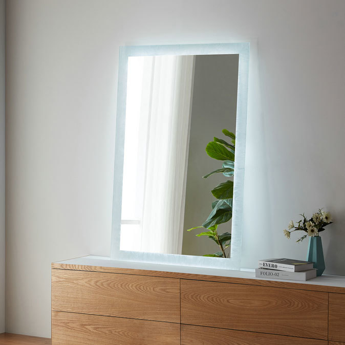 Norhs Ice crack pattern framless bathroom vanity mirror manufacturer
