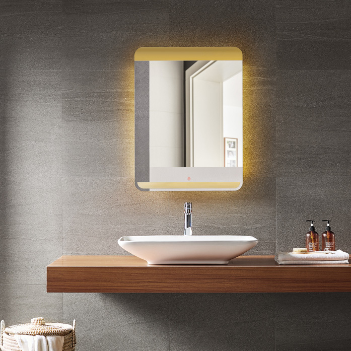 Demister vanity with mirror and lights