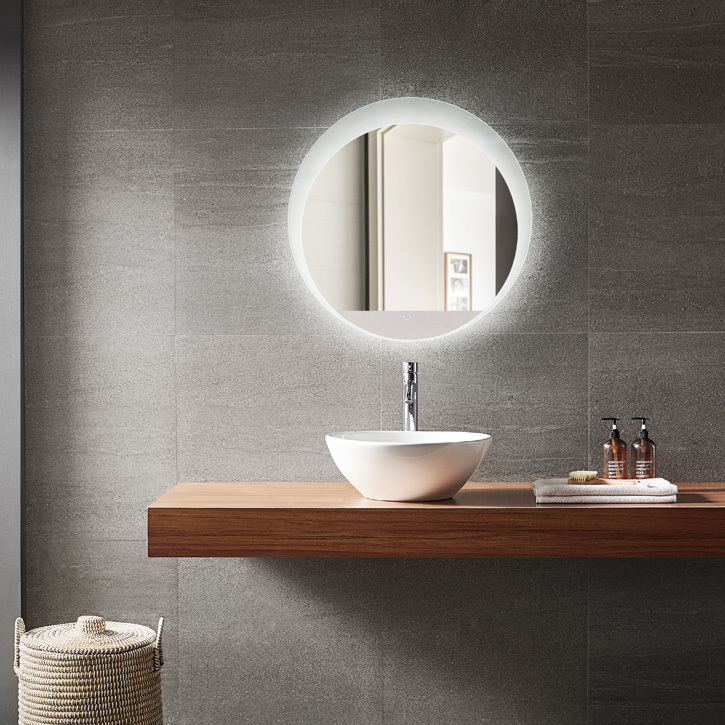30 inche round makeup mirror with lights around it