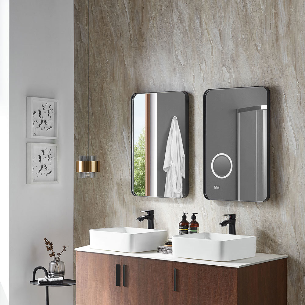 Designer bathroom led makeup shaving mirror