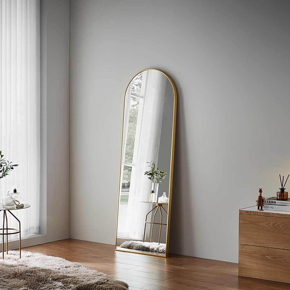 Bedroom arch mirror with mirrored furniture