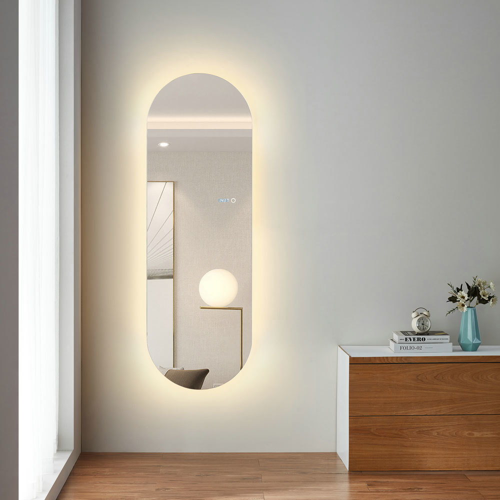 Norhs Galactic bedroom full length oval mirror with backlit light