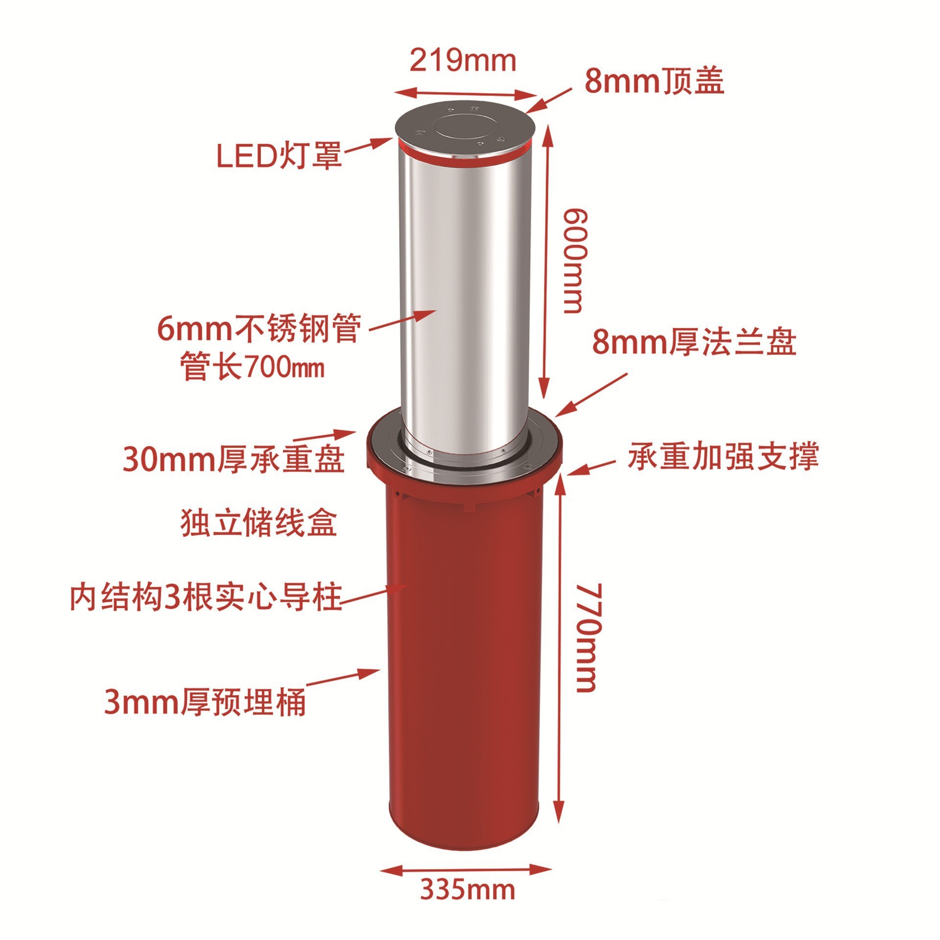 Shallow buried lifting column B