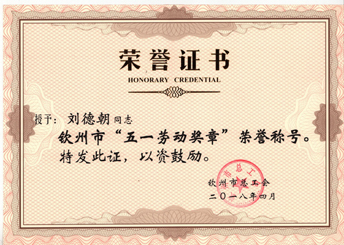 奉献青春      爱岗敬业 ——记钦州市“五一劳动奖章”获得者刘德朝