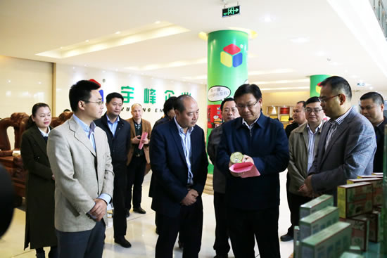 黄日波到宇峰企业和三科市场调研食品安全监管工作   来源：灵山县电子政务信息中心