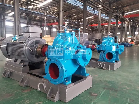 Multistage centrifugal pump with double suction and medium discharge type DK
