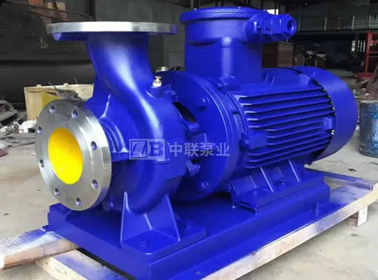 Explosion-proof horizontal stainless steel centrifugal pump type ISWH for pipelines