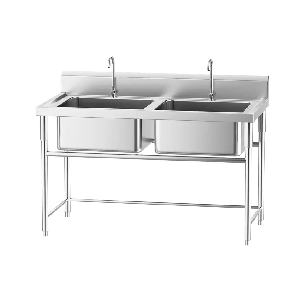 Stainless steel dishwashing sink (double sink)