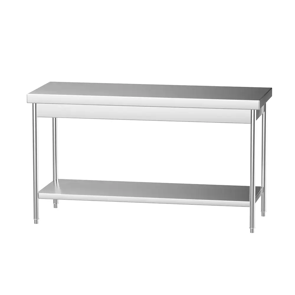 Stainless steel workbench (double tier without backrest)