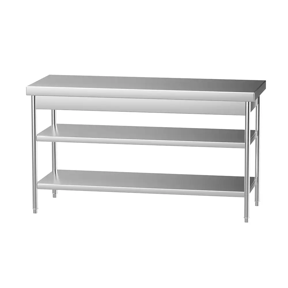 Stainless steel workbench (three tiers without backrest)