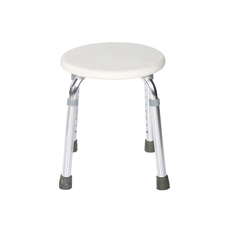 Adjustable Height Bath Stool, White