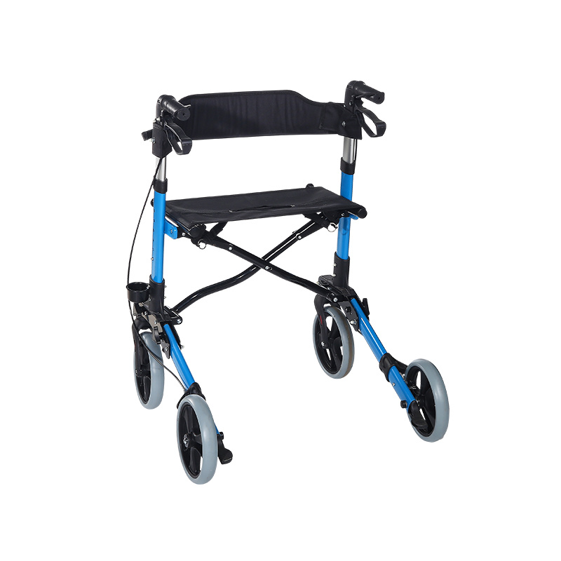 Rollator Walkers for Seniors- Rollator Walker with Seat 8" Wheels- Easy Folding Senior Walker with Padded Backrest- Lightweight Mobility Walking Aid for Adult Elderly, Aluminum Frame
