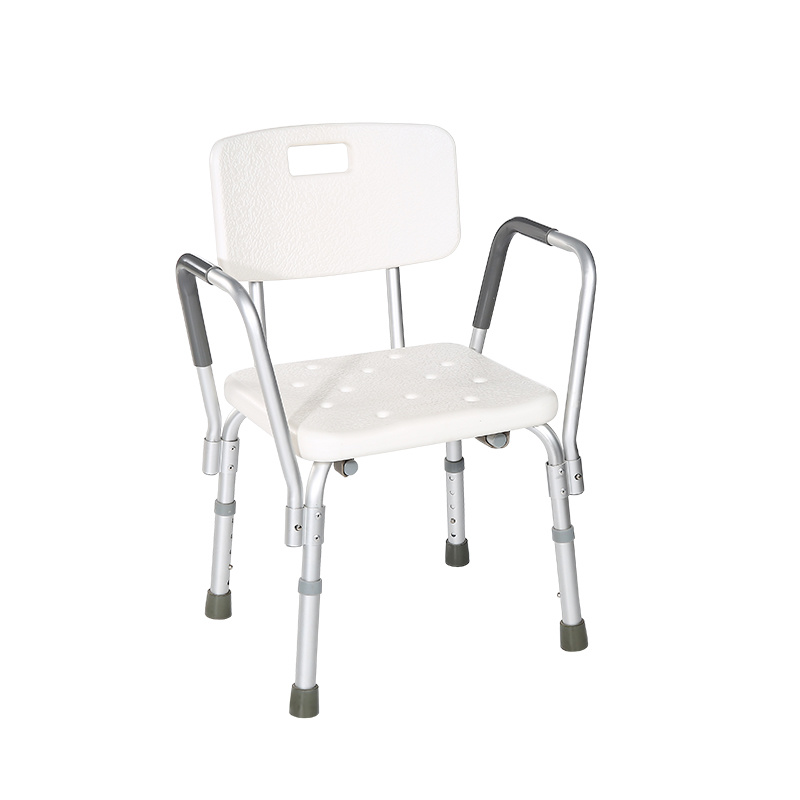 Tool-Free Assembly Spa Bathtub Shower Lift Chair, Portable Bath Seat, Adjustable Shower Bench, White Bathtub Lift Chair with Arms