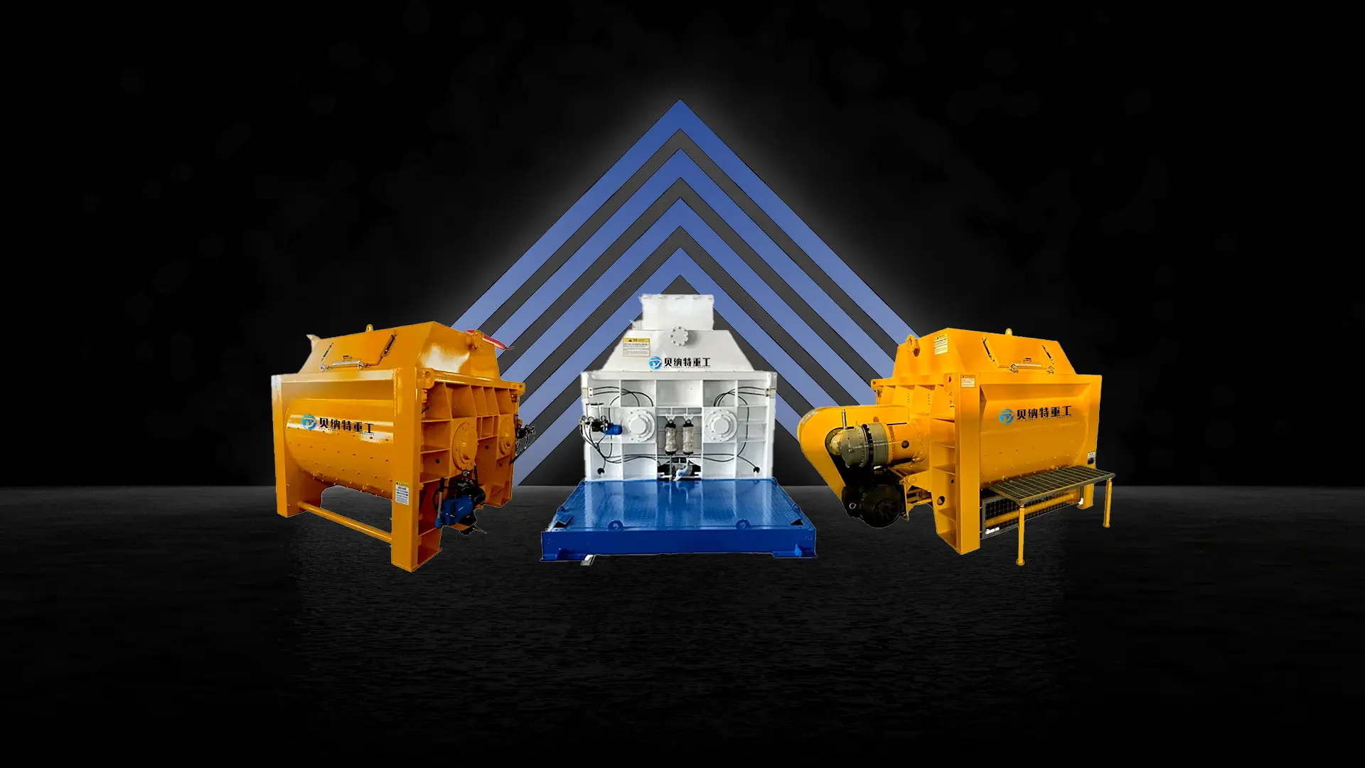 Double horizontal shaft mixer