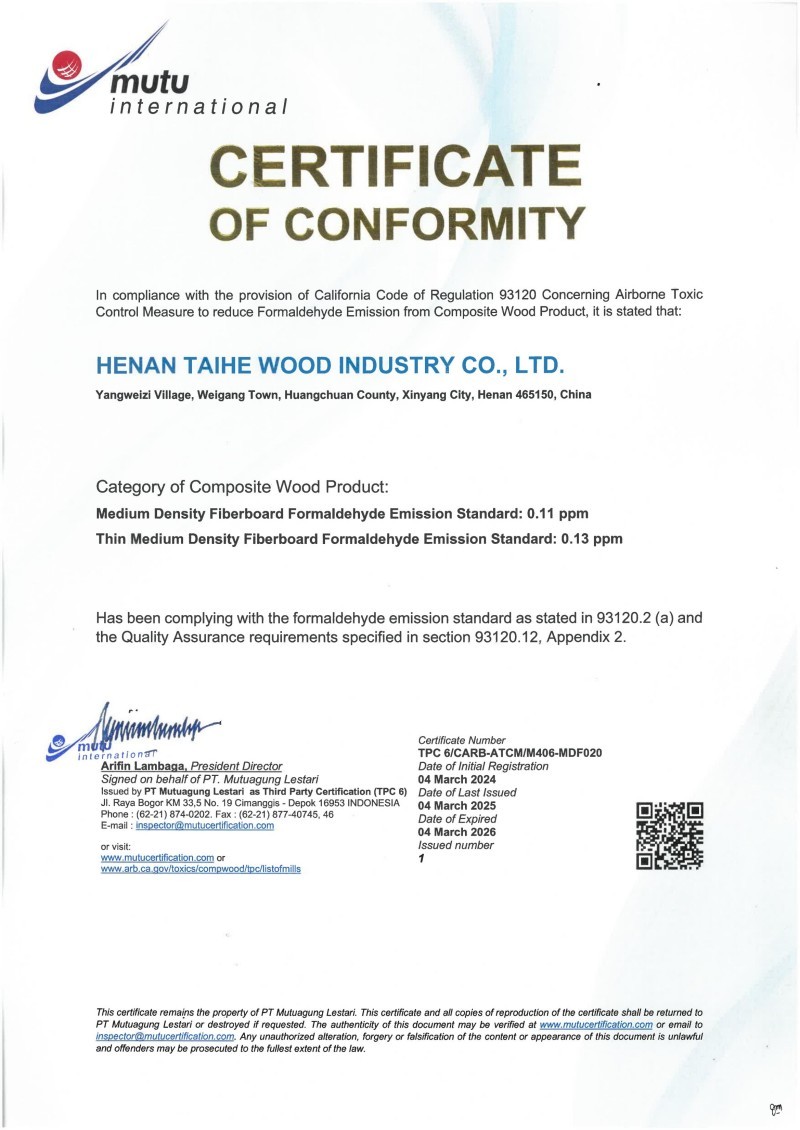 CARB Certificate CARB Certificate