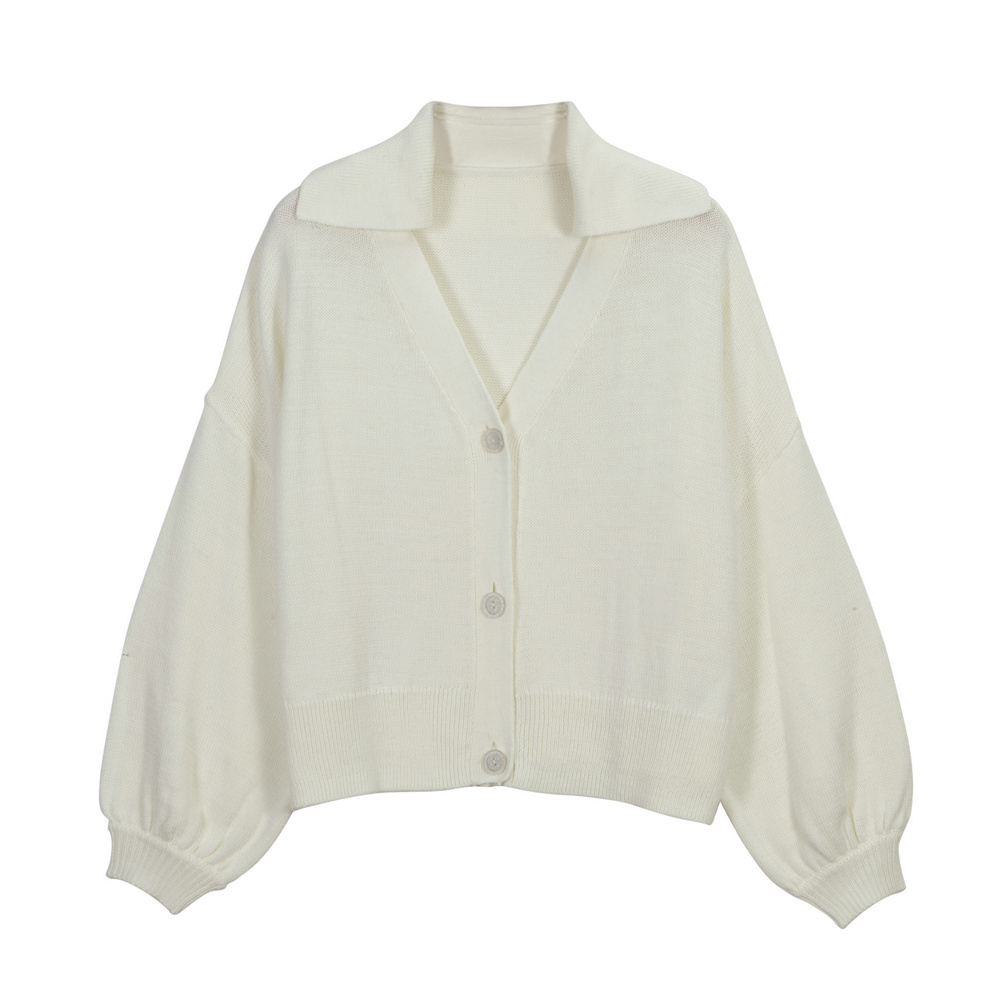 BIOS2149 50%ACRYLIC 50%BIRLA VISCOSE LADIES BIG NECK LONG SLEEVE CARDIGAN SWEATER