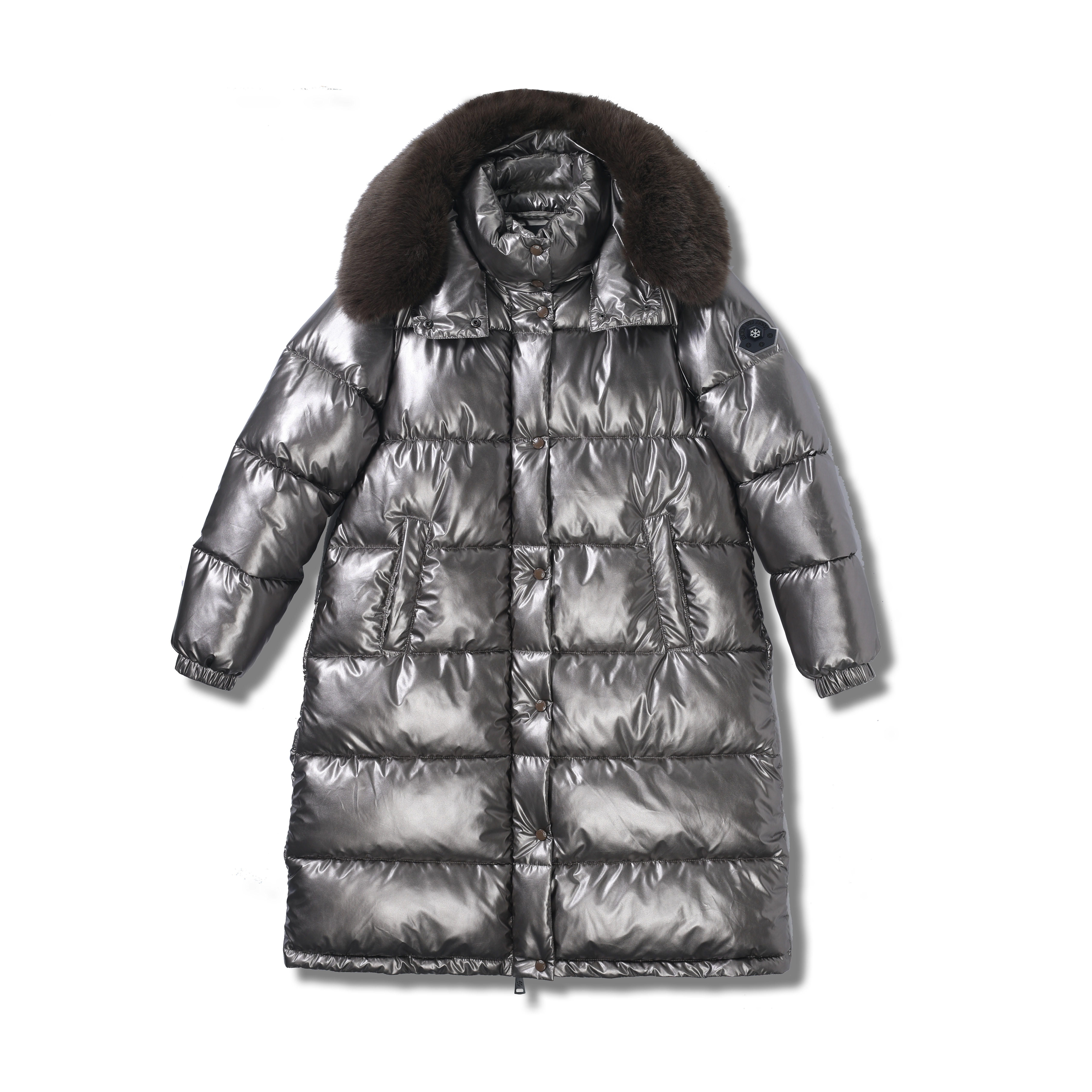 LADY'S PUFFER COAT FUR HOOD
