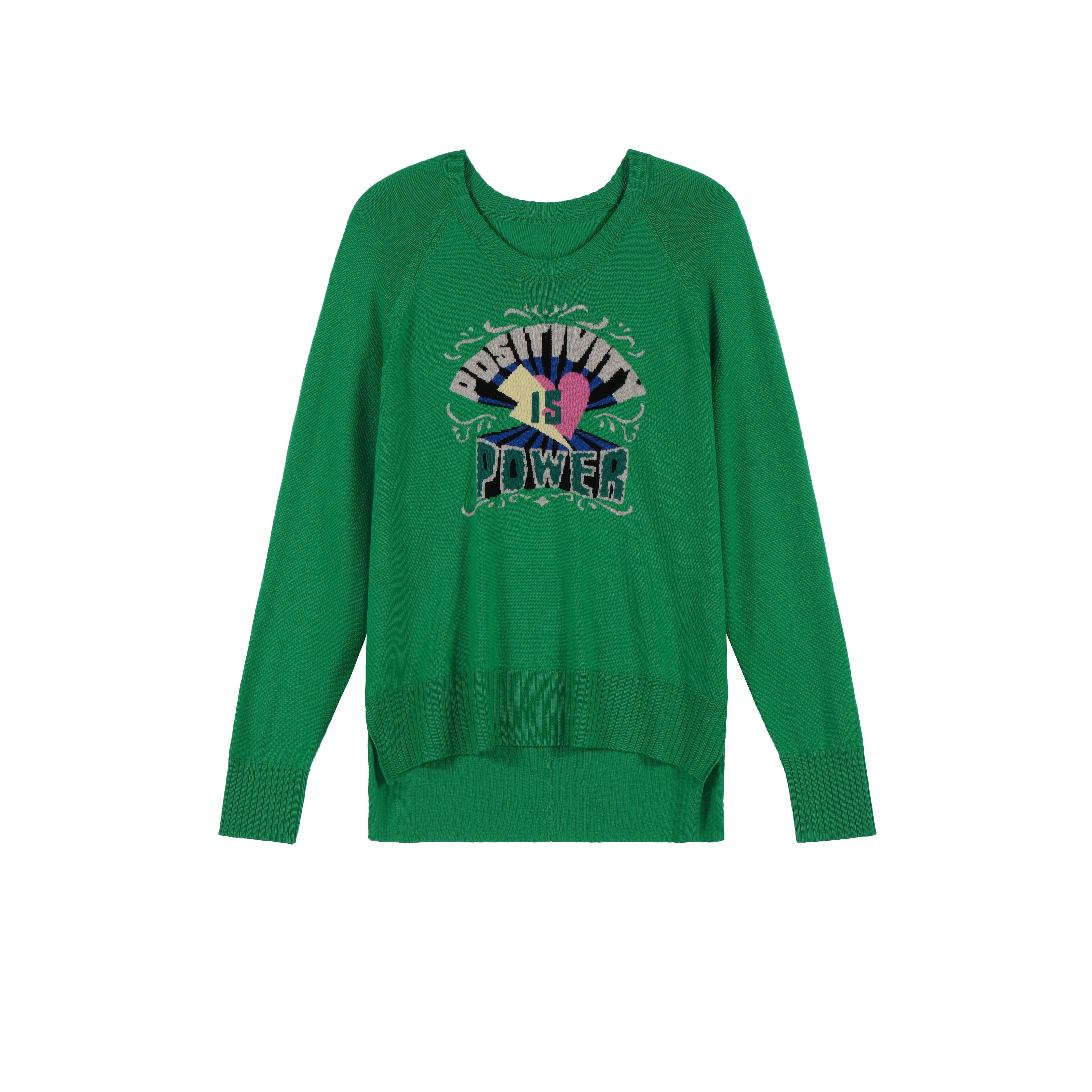 2024 Custom OEM& ODM Ladies Autumn Winter Crew Neck Long Sleeve Letter  Intarsia Pullover  Sweater