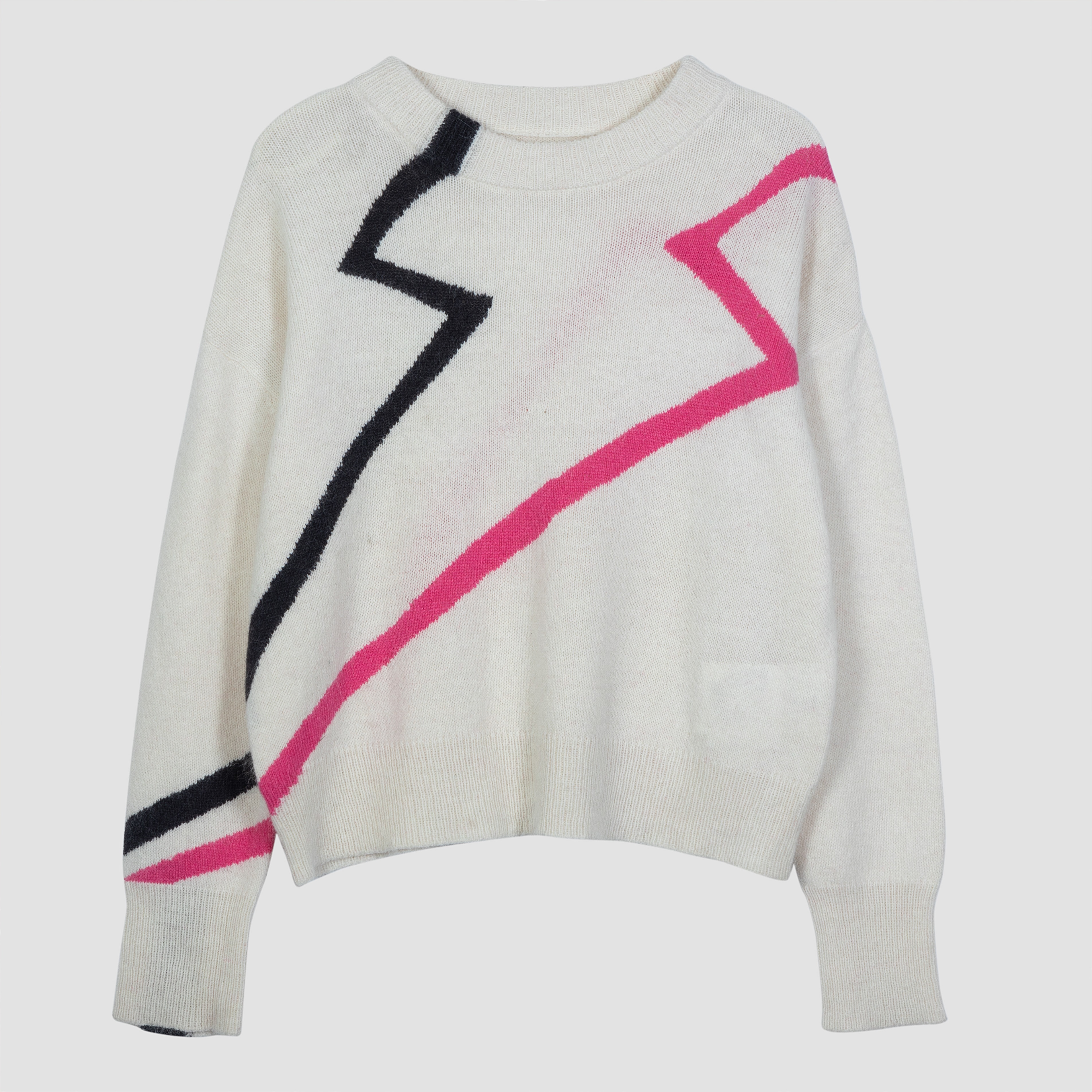 2024 Custom OEM& ODM Ladies Autumn Winter Crew Neck Long Sleeve Letter  Intarsia Pullover  Sweater