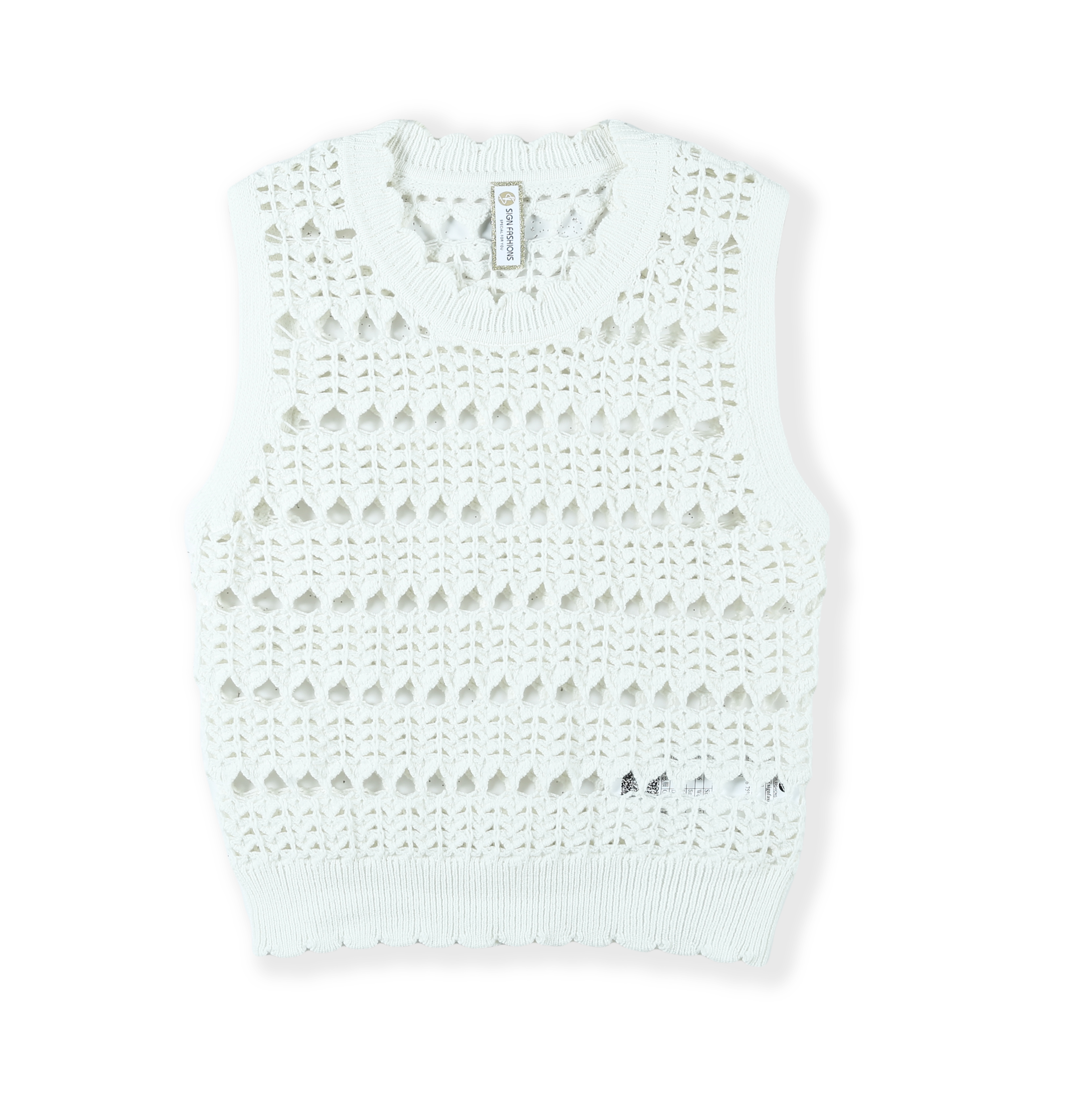Luxury Elegant Spring Summer Crew Neck Sleeveless Pullover Sweater Top 2024 Custom OEM& ODM Ladies Women Short Standard Knitted