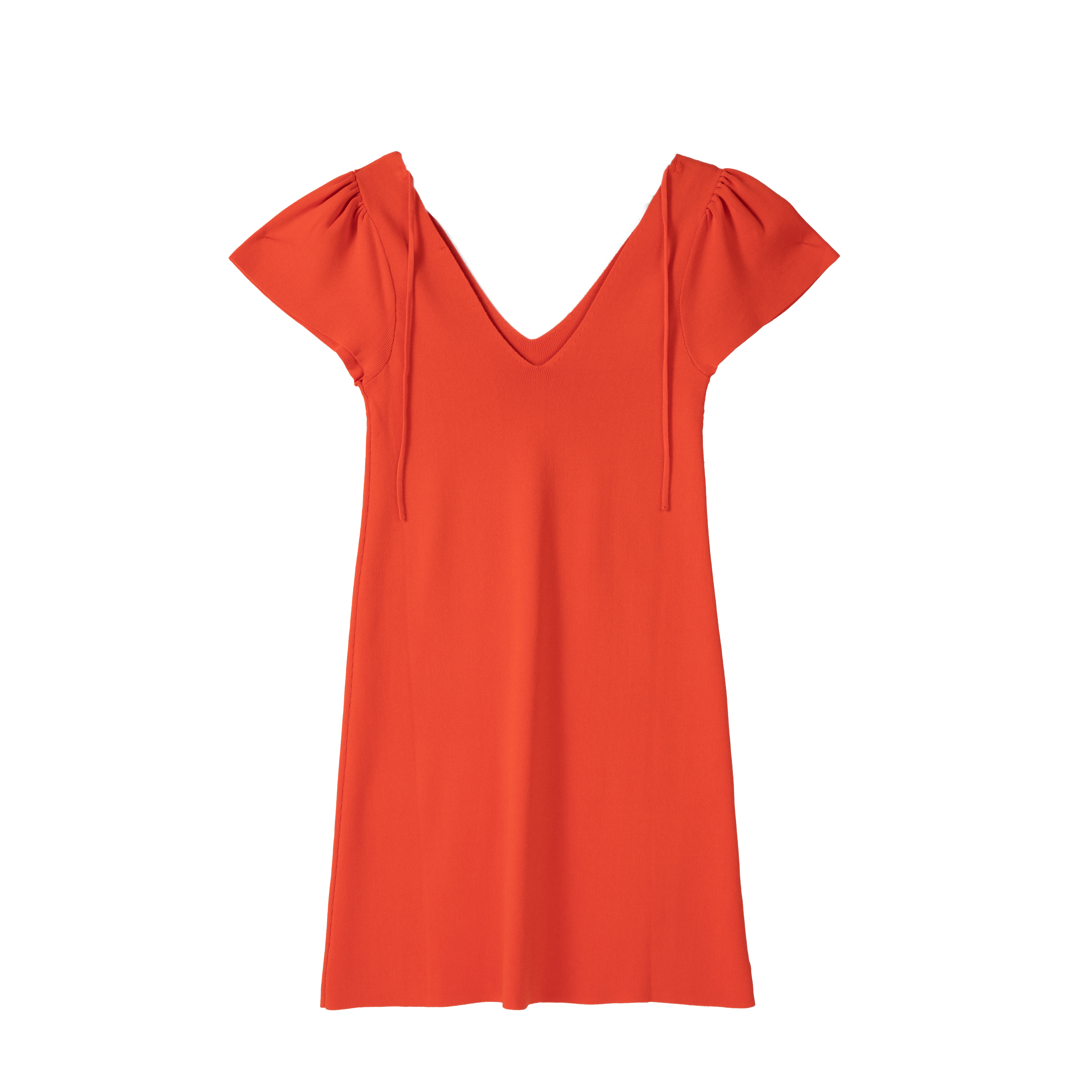 2024 Custom OEM& ODM Summer ODM Woolen Washable Pleated Knee Length Elegant Knitted Women V Neck Long Dress