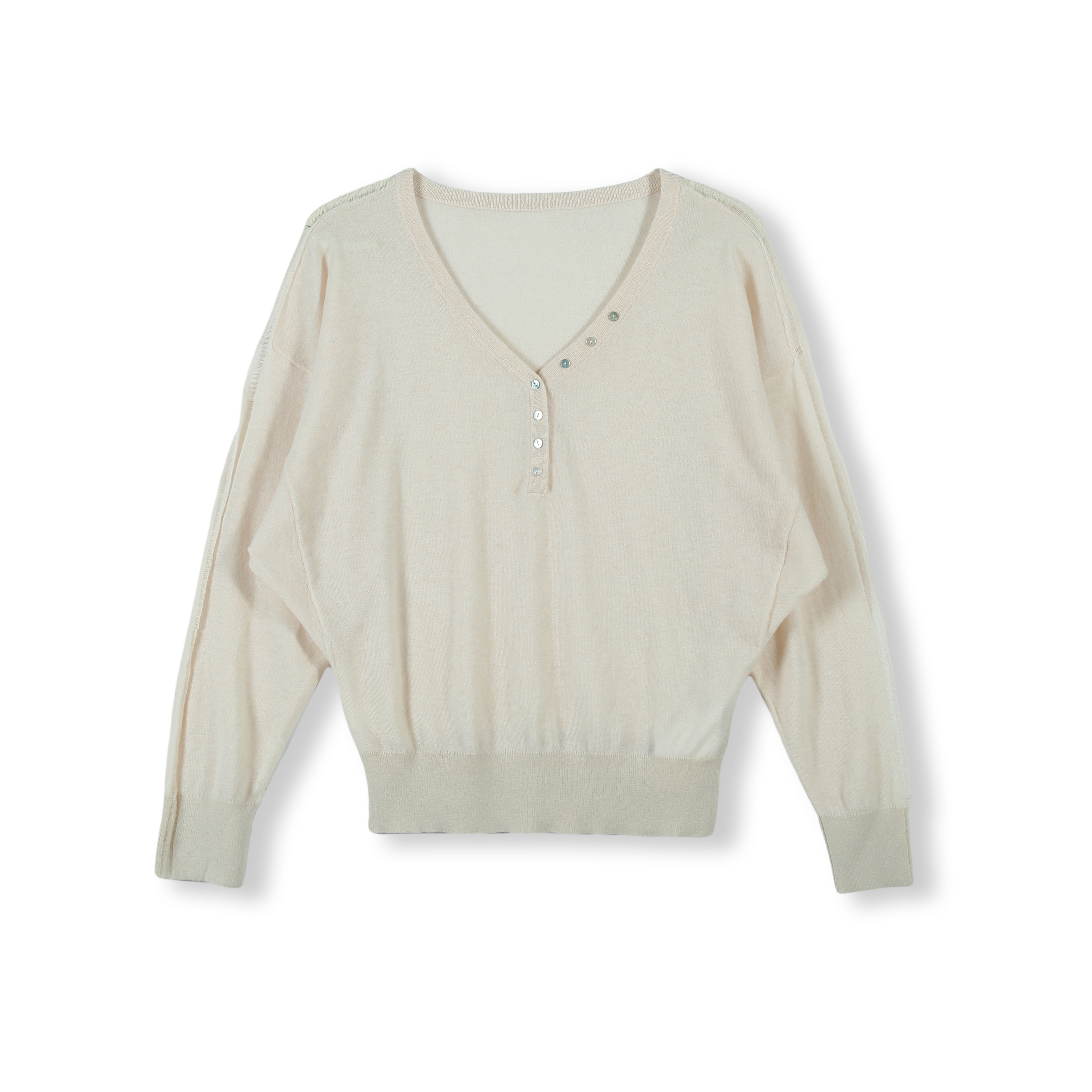 2024 Custom OEM& ODM Ladies Luxury Elegant Autumn Winter V Neck  Long Sleeve Pullover  Sweater  With Metal Buttons