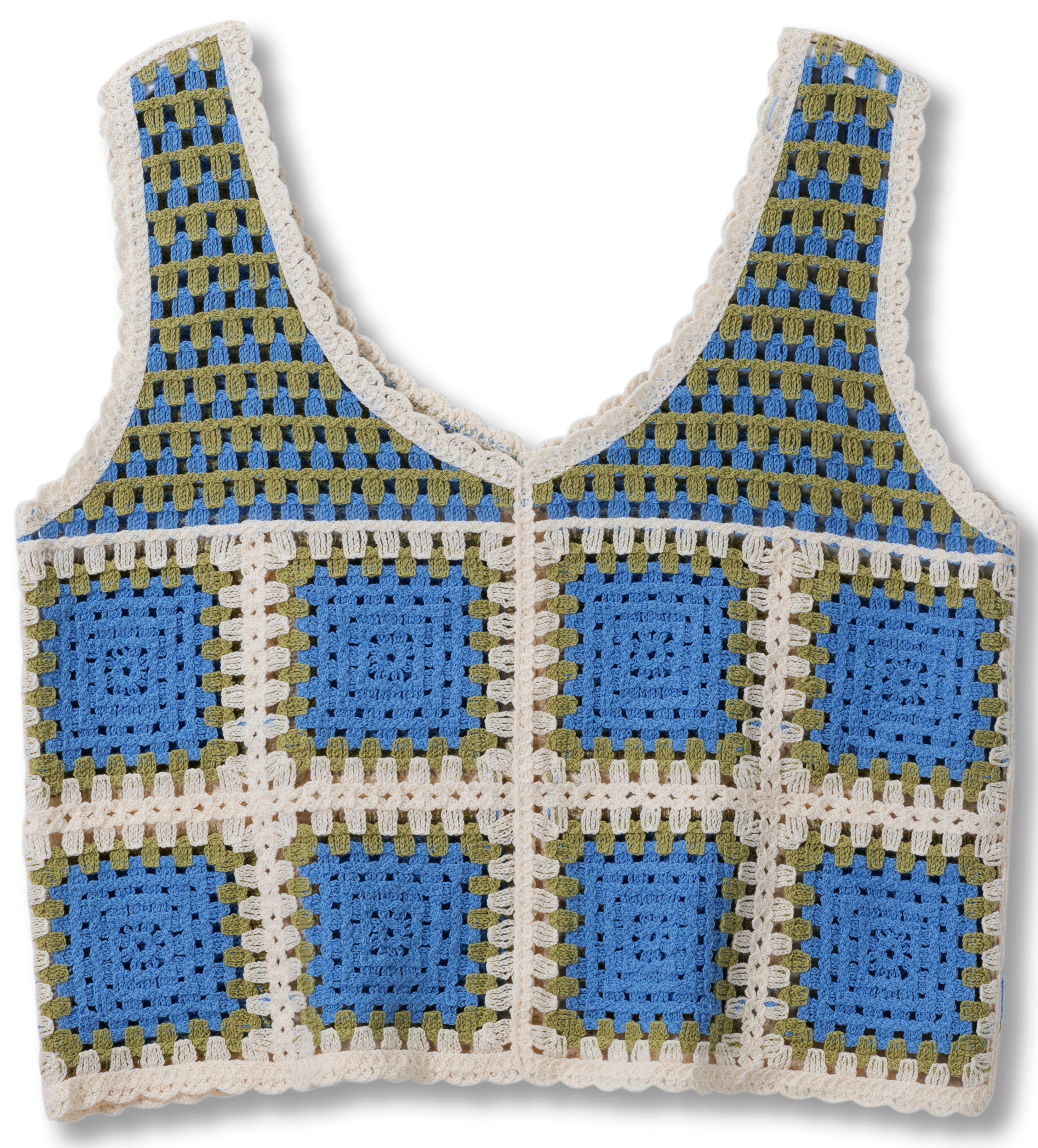 2024 Custom OEM& ODM Ladies Luxury Elegant Spring Summer V Neck Sleeveless Pullover Sweater Top  With Big Pointelle Crochet