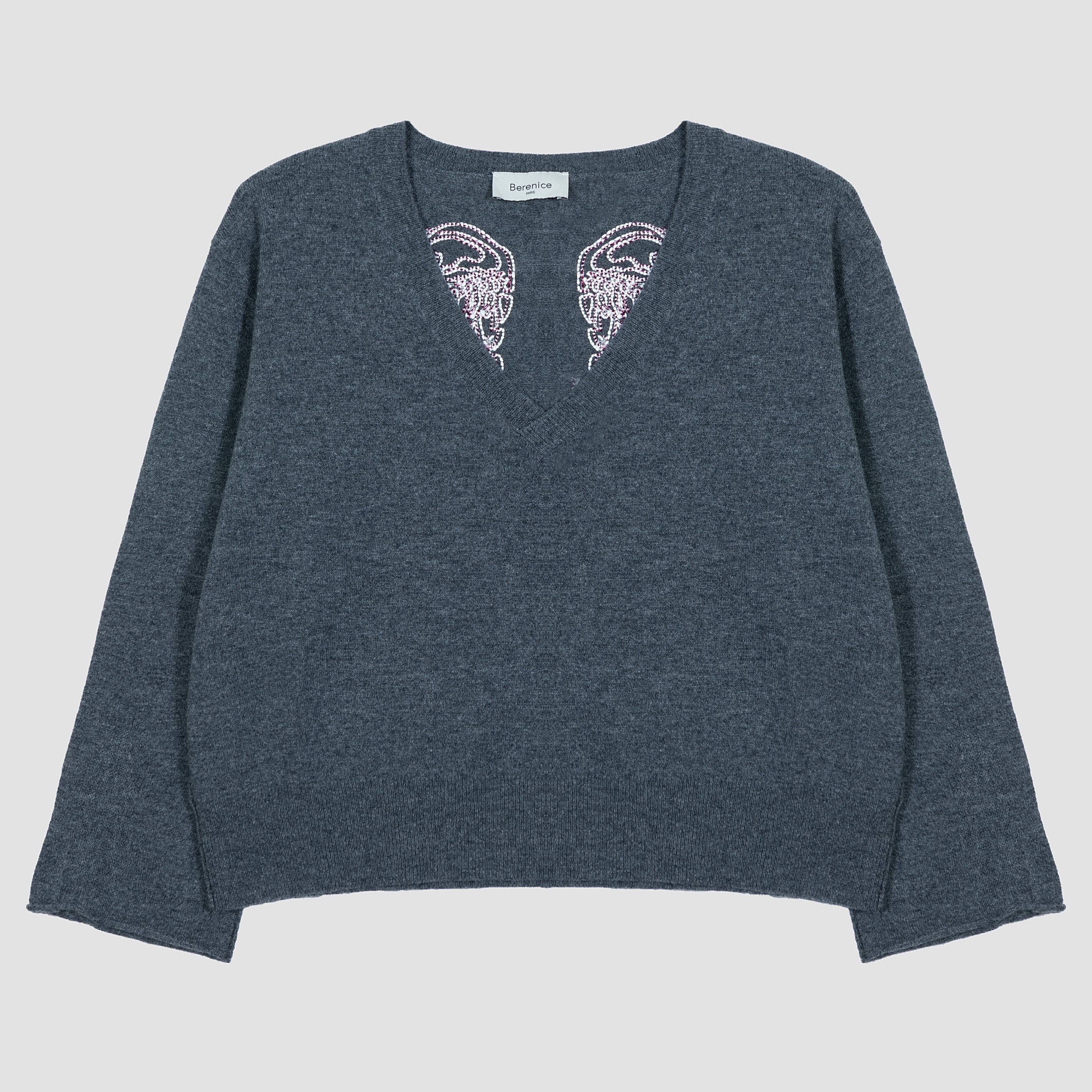 2024 Custom OEM& ODM Ladies Luxury Elegant Spring Summer V Neck Long Sleeve Pullover Sweater