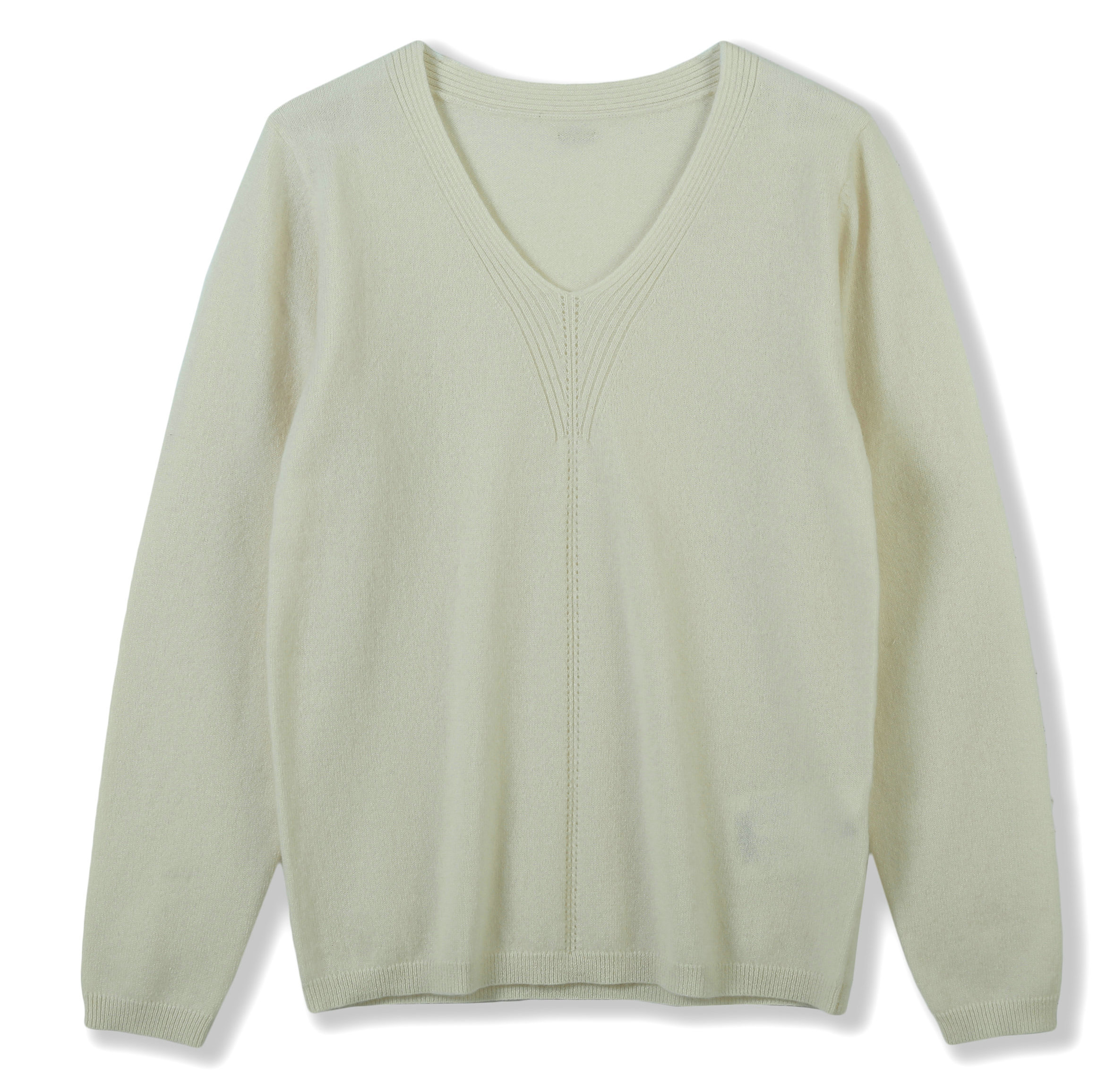 2024 Custom OEM& ODM Ladies Luxury Elegant Spring Summer V Neck Long Sleeve Pullover Sweater