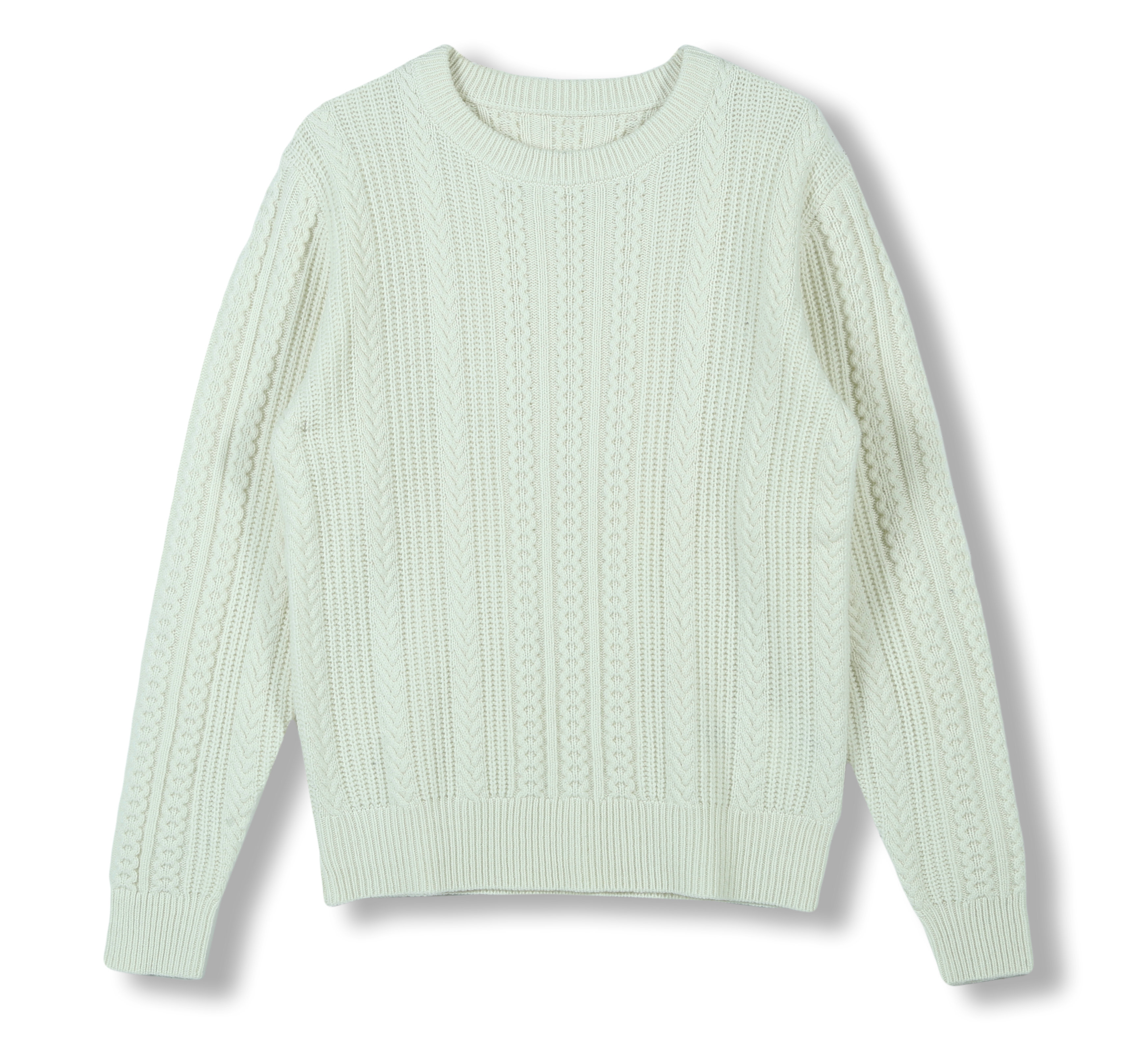 2024 Custom OEM& ODM Ladies Luxury Elegant Autumn Winter Round Neck Long Sleeve Pointelle Pullover  Sweater  With Drop Stitch