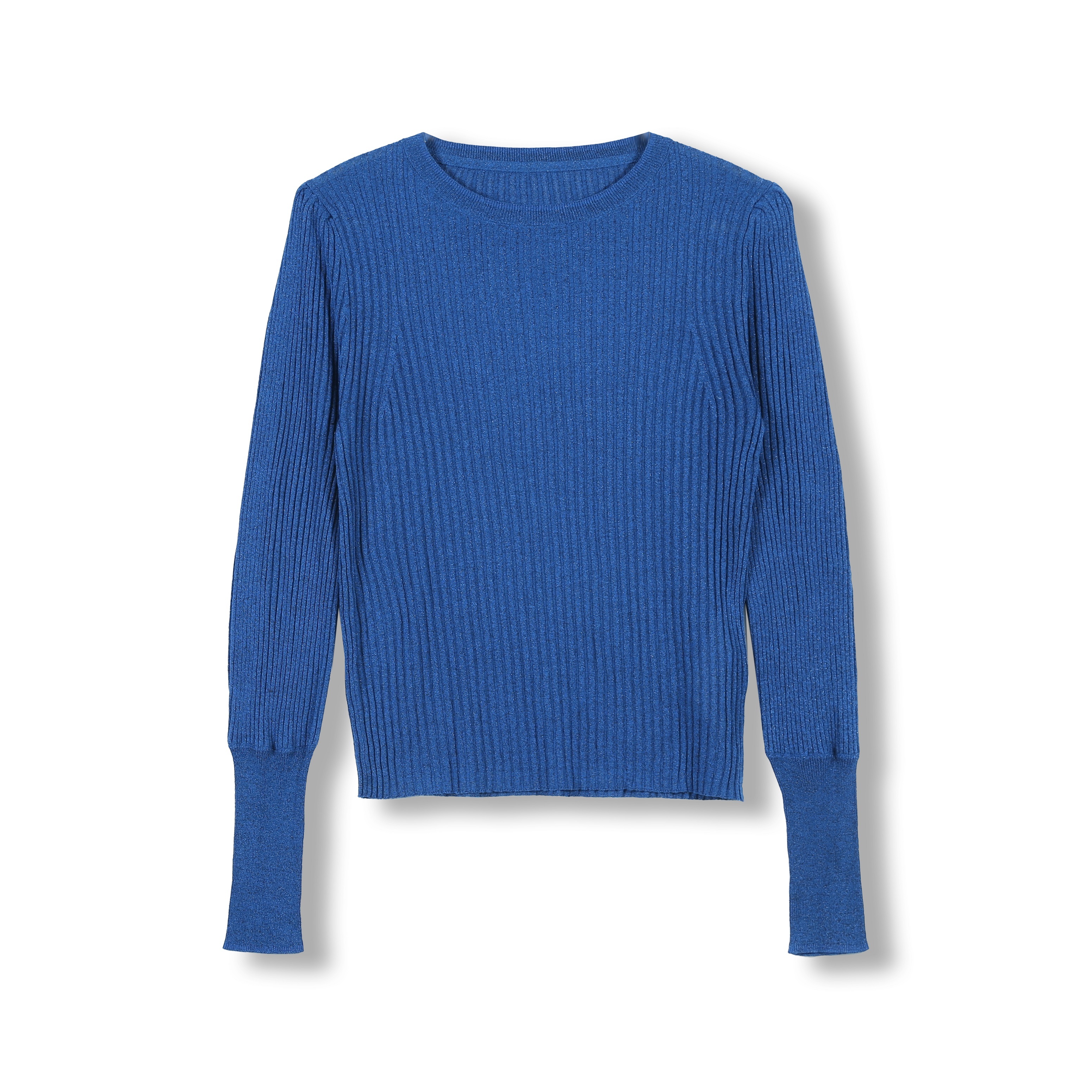 2024 Custom OEM & ODM Ladies Spring Summer Pullover Knitted Sweater Crew Neck With Lurex