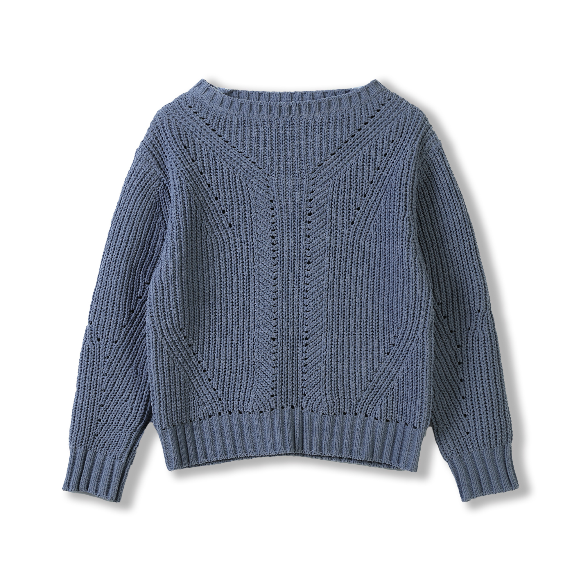 2024 Custom OEM& ODM Ladies Luxury Elegant Autumn Winter Crew Neck Long Sleeve Pullover Sweater With Pointelle