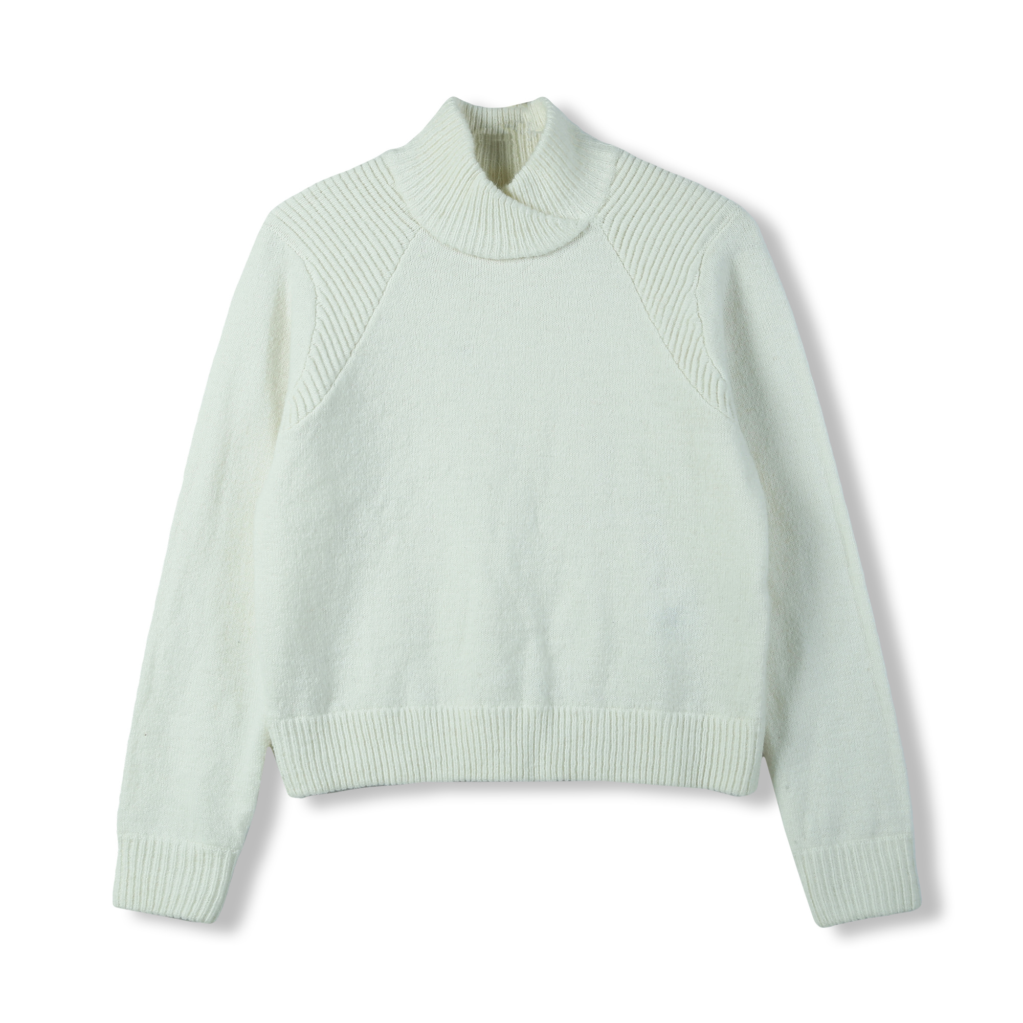 2024 Custom OEM& ODM Ladies Luxury Elegant Autumn Winter High Collar Long Sleeve Sweater With Ottoman Knit